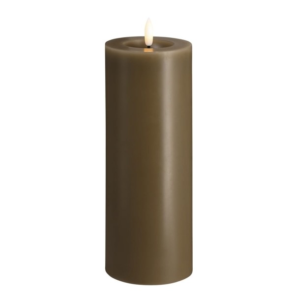 Świeca woskowa LED walec Silk Melted 7,4 x 20 cm, Dark Sand - Moods and More