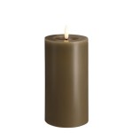 Świeca woskowa LED walec Silk Melted 7,4 x 15 cm, Dark Sand - Moods and More