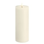Świeca woskowa LED walec Silk Melted 7,4 x 20 cm, Ivory - Moods and More