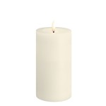 Świeca woskowa LED walec Silk Melted 7,4 x 15 cm, Ivory - Moods and More