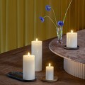 Świeca woskowa LED walec Silk Melted 7,4 x 10 cm, Ivory - Moods and More