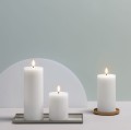 Świeca woskowa LED walec Silk Melted 7,4 x 10 cm, Ivory - Moods and More