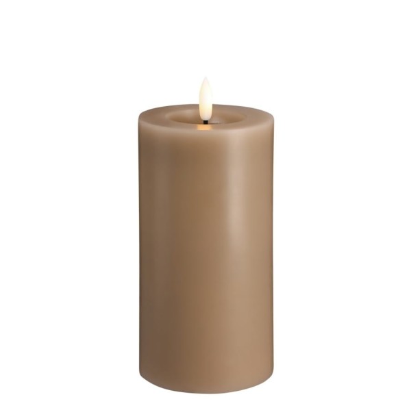 Świeca woskowa LED walec Silk Melted 7,4 x 15 cm, Sand - Moods and More
