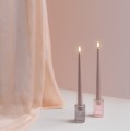 Szklane świeczniki na świece stożkowe Lima Charcoal, 2-pack - Moods and More