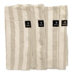 Serwetki materiałowe w paski Riviera Sand, 4-pak - Himla