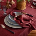 Lniane serwetki materiałowe na stół 45x45 Sunshine Lingonberry, 4-pak - Himla