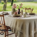 Obrus z falbanką lniany 170x330 Volin Oatmeal - Himla