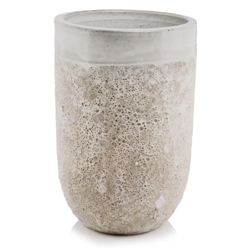 Donica ogrodowa ceramiczna wysoka szkliwiona biała 57 cm - Polnix
