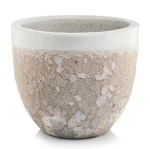 Donica ogrodowa ceramiczna szkliwiona biała Ø 46 cm - Polnix