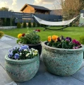 Niska donica ogrodowa ceramiczna mrozoodporna Ø 28 cm - Polnix