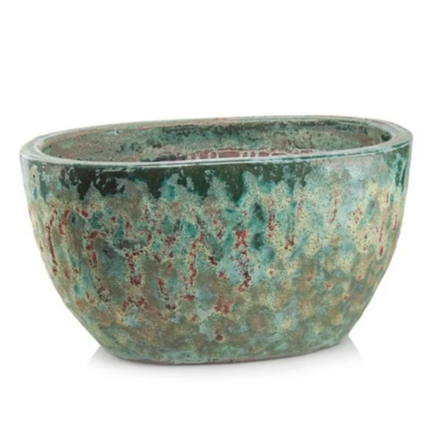 Podłużna donica ogrodowa ceramiczna 38x20 cm - Polnix
