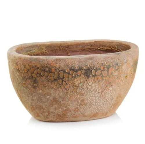 Podłużna donica ogrodowa ceramiczna 38x20 cm, brąz - Polnix
