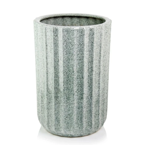 Wysoka donica do salonu z wypukłym wzorem, miętowy terrazzo 44 cm - Polnix