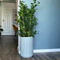 Wysoka donica do salonu z wypukłym wzorem, miętowy terrazzo 47 cm - Polnix