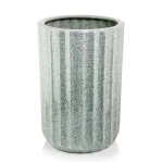 Wysoka donica do salonu z wypukłym wzorem, miętowy terrazzo 47 cm - Polnix