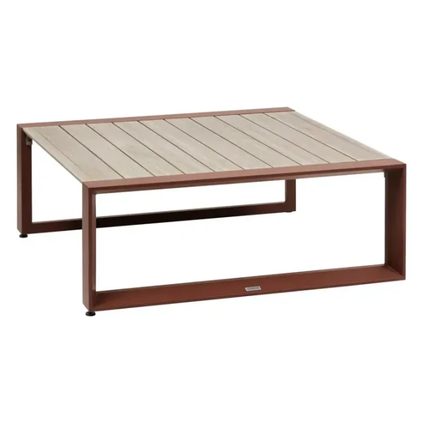 Niski stolik ogrodowy Allure 97x97x36 cm, Beige Mahogany - Hesperide
