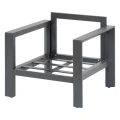 Fotel ogrodowy wypoczynkowy aluminiowy z poduszkami Olefin Evasion, Graphite - Hesperide