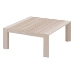 Niski stolik ogrodowy aluminiowy 87x87 Evasion, Clay Linen - Hesperide