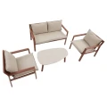 Zestaw mebli ogrodowych Flovia 4-osobowy z aluminium i texaline, Mahogany - Hesperide