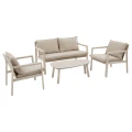 Zestaw mebli ogrodowych Flovia 4-osobowy z aluminium i texaline, Clay - Hesperide