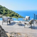 Zestaw mebli ogrodowych Flovia 4-osobowy z aluminium i texaline, Laurel green - Hesperide