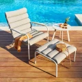 Fotel na balkon Solani z podnóżkiem, Clay - Hesperide