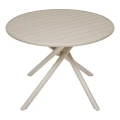 Stół ogrodowy okrągły 4-osobowy Nebullia z aluminium 105 cm, Clay beżowy - Hesperide