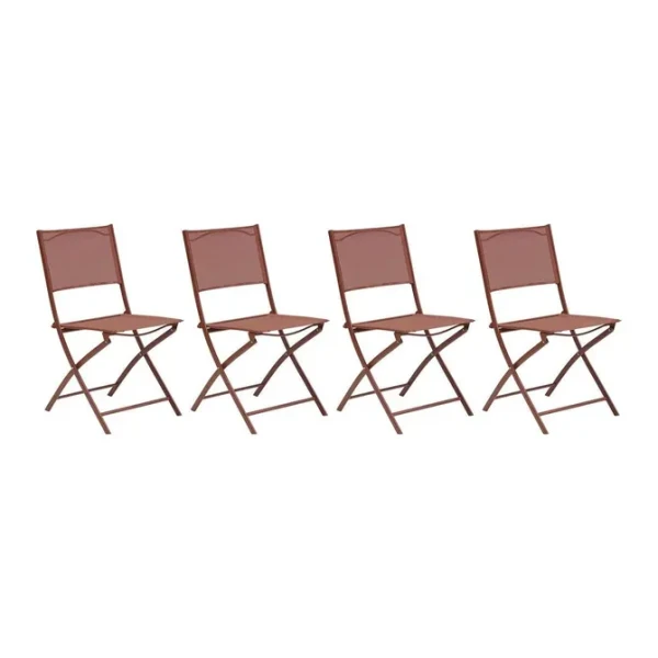 Krzesła składane ogrodowe Modula, 4 szt, Mahogany - Hesperide