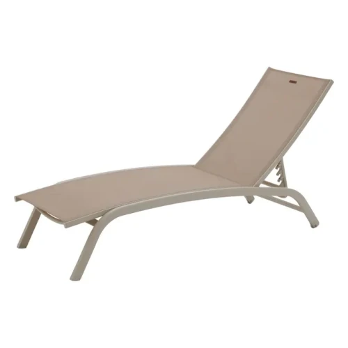 Leżak ogrodowy na kółkach Bonao, Linen Clay - Hesperide
