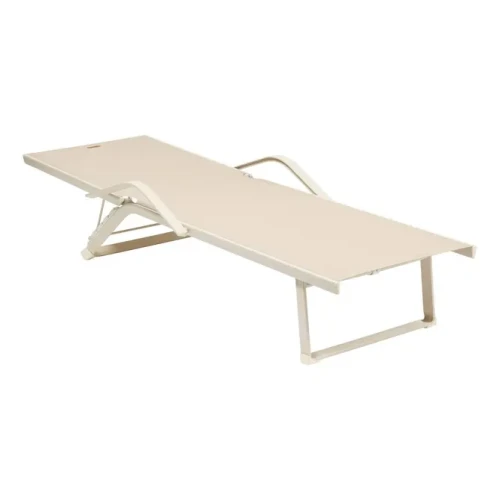 Leżak ogrodowy rozkładany na płasko Bayamo, Linen Clay - Hesperide