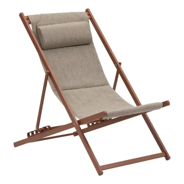 Leżak balkonowy Lunivia, aluminiowy składany lekki, Mahogany - Hesperide