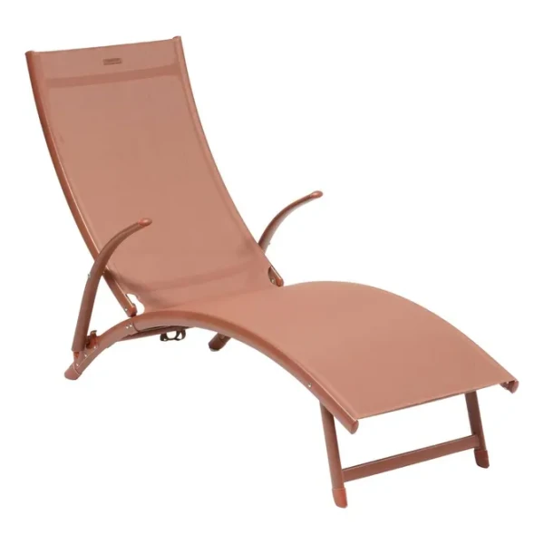 Nowoczesny leżak ogrodowy Samba, Mahogany - Hesperide