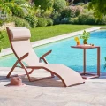 Leżak ogrodowy składany Decima, Linen Mahogany - Hesperide