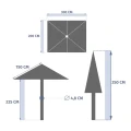 Parasol ogrodowy prostokątny odchylany Loompa 2x3 m, Mahogany - Hesperide