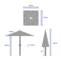Parasol ogrodowy kwadratowy, Soya 2.5x2.5m, Mahogany - Hesperide