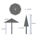 Parasol ogrodowy okrągły odchylany Loompa 3 m, Mahogany - Hesperide