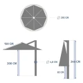 Parasol ogrodowy boczny, okrągły Manoa 3m, Coffee - Hesperide