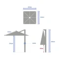 Parasol ogrodowy boczny, kwadratowy Manoa 2,5x2,5, Mahogany - Hesperide