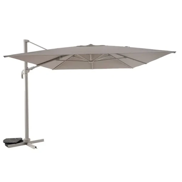 Parasol ogrodowy na wysięgniku kwadratowy 3x3 m Melhia z tkaniną olefin, Linen Clay beżowy - Hesperide