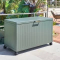 Skrzynia ogrodowa metalowa 510L, Edenio 130x60x78, zielona - Hesperide