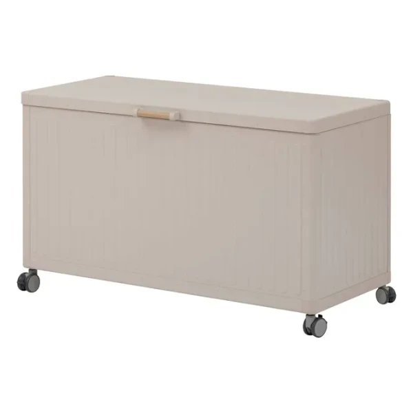 Skrzynia ogrodowa metalowa 510L, Edenio 130x60x78, beżowa - Hesperide