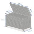 Skrzynia ogrodowa metalowa 510L, Edenio 130x60x78, beżowa - Hesperide