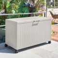 Skrzynia ogrodowa metalowa 510L, Edenio 130x60x78, beżowa - Hesperide