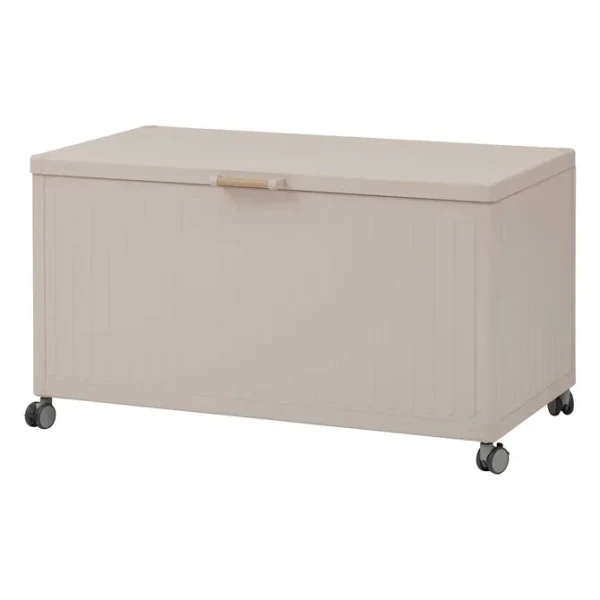 Skrzynia ogrodowa metalowa 670L, Edenio 141x72x78, beżowa - Hesperide
