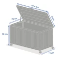 Skrzynia ogrodowa metalowa 670L, Edenio 141x72x78, beżowa - Hesperide