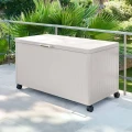 Skrzynia ogrodowa metalowa 670L, Edenio 141x72x78, beżowa - Hesperide