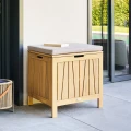 Skrzynia z siedziskiem na balkon drewniana 100L Lodgia 60x50x59 cm - Hesperide