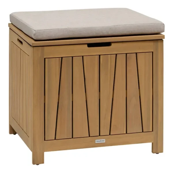 Skrzynia z siedziskiem na balkon drewniana 100L Lodgia 60x50x59 cm - Hesperide