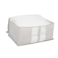 Pojemnik na pościel i ubrania Groomy 60x45 cm, materiałowy z okienkiem, beżowy - 5five