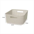 Kosz na półkę ażurowy 34x28x14, beżowy - 5five